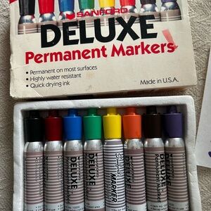 Vintage Sanford Deluxe Permanent Markers - 8 Assorted Colors